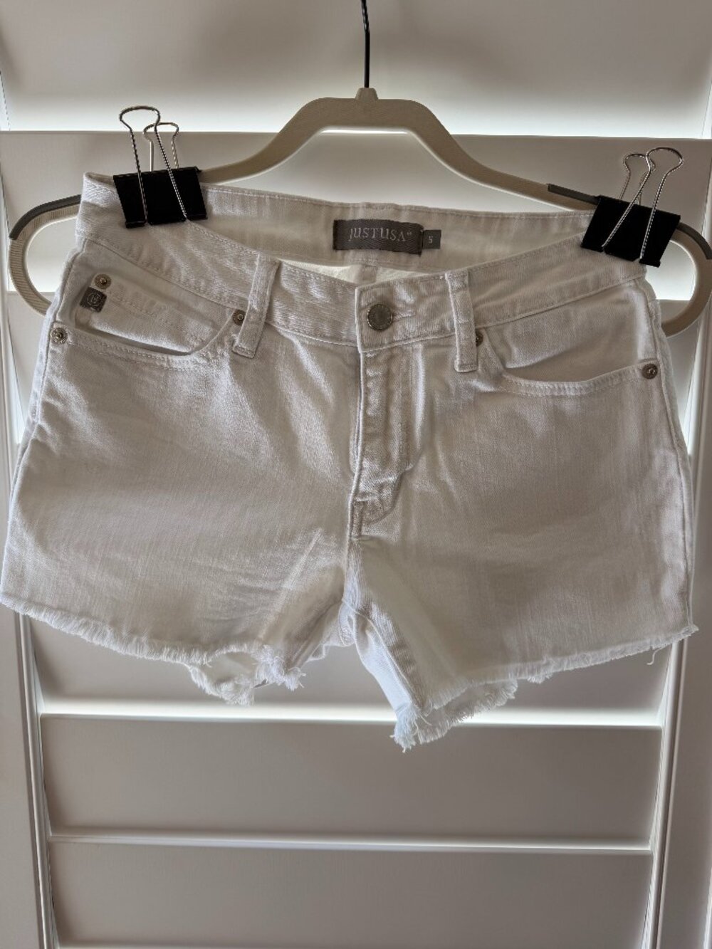 JUSTUSA white jean shorts